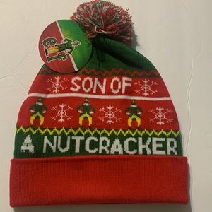Son of a nutcracker Buddy the elf beanie.